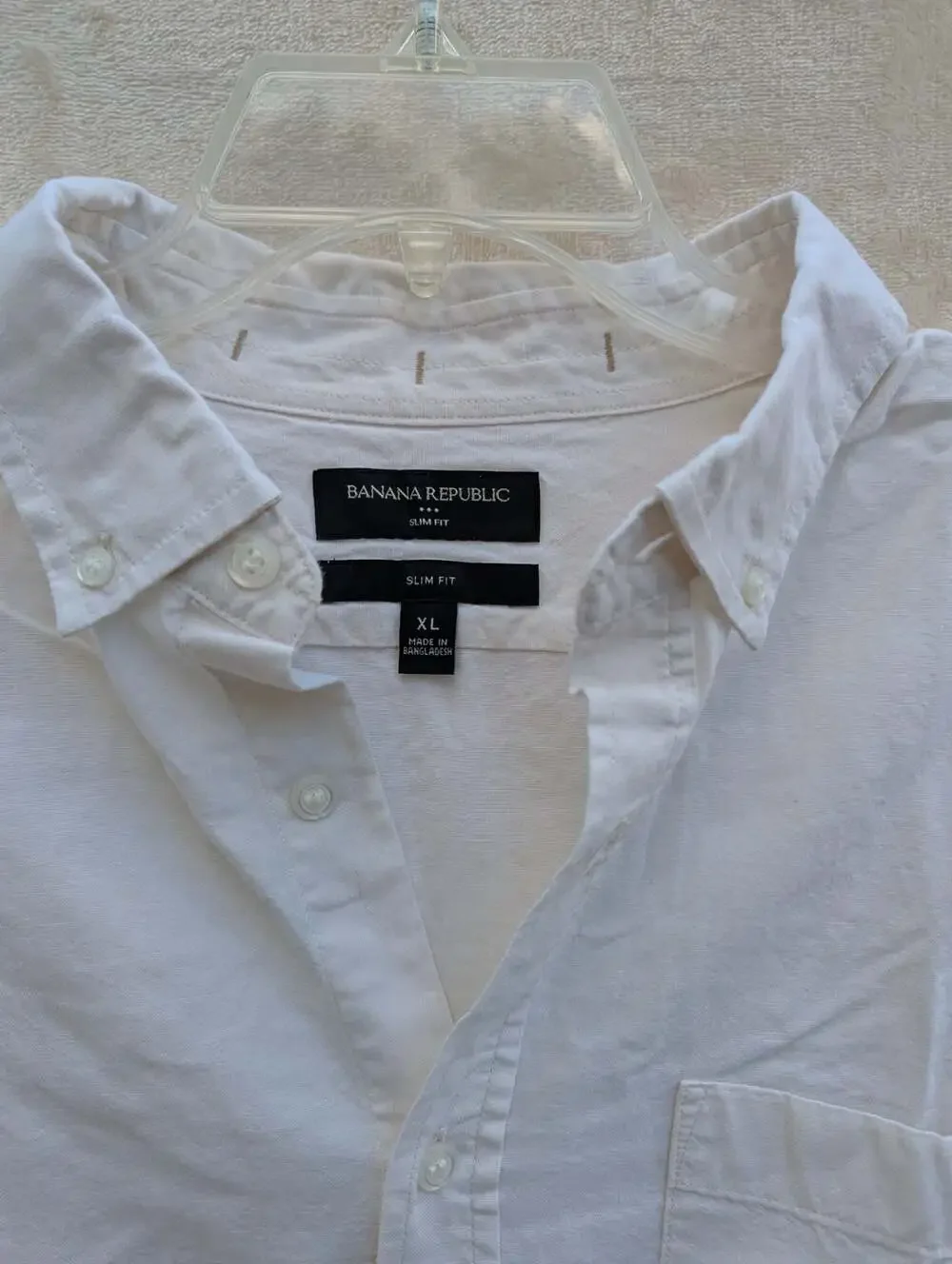 Banana Republic Mens XL White Slim Fit Long Sleeve Button Down Shirt